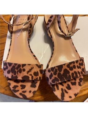 a new day Leopard Print Ankle Strap Sandals - Tan & Brown